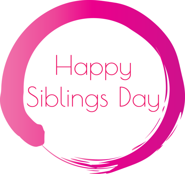 Transparent Siblings Day Pink Text Font for Happy Siblings Day for Siblings Day