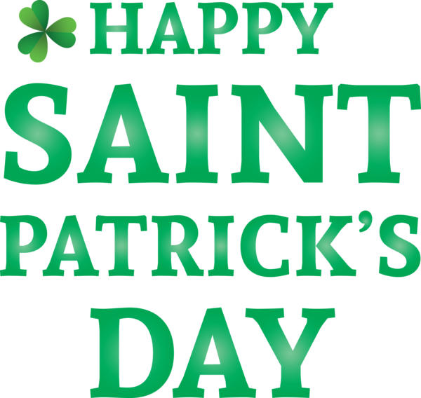 Transparent St. Patrick's Day Green Font Text for Saint Patrick for St Patricks Day