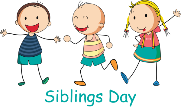 Transparent Siblings Day Cartoon Sharing Playing with kids for Happy Siblings Day for Siblings Day