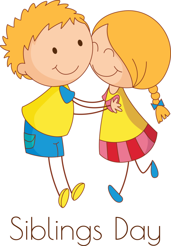 Transparent Siblings Day Facial expression Cartoon Yellow for Happy Siblings Day for Siblings Day