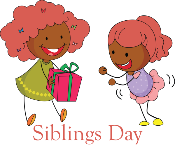 Transparent Siblings Day Cartoon Pink Cheek for Happy Siblings Day for Siblings Day
