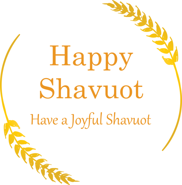 Transparent Shavuot Text Yellow Line for Happy Shavuot for Shavuot