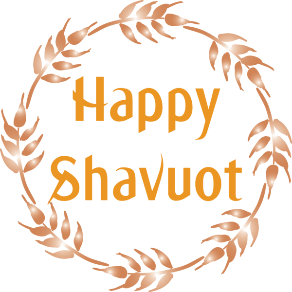 Transparent Shavuot Text Leaf Font for Happy Shavuot for Shavuot