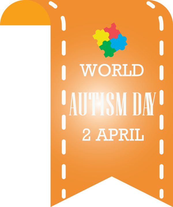 Transparent Autism Awareness Day Orange Text Line for World Autism Awareness Day for Autism Awareness Day