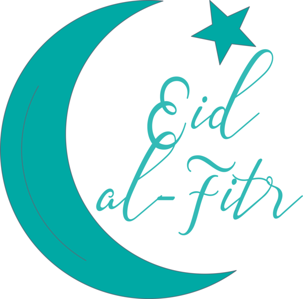 Transparent Eid al Fitr Aqua Turquoise Font for Id al fitr for Eid Al Fitr