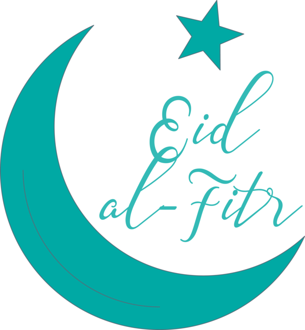 Transparent Eid al Fitr Aqua Turquoise Crescent for Id al fitr for Eid Al Fitr