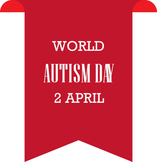 Transparent Autism Awareness Day Text Red Font for World Autism Awareness Day for Autism Awareness Day