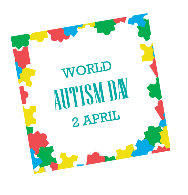 Transparent Autism Awareness Day Text Font Paper product for World Autism Awareness Day for Autism Awareness Day