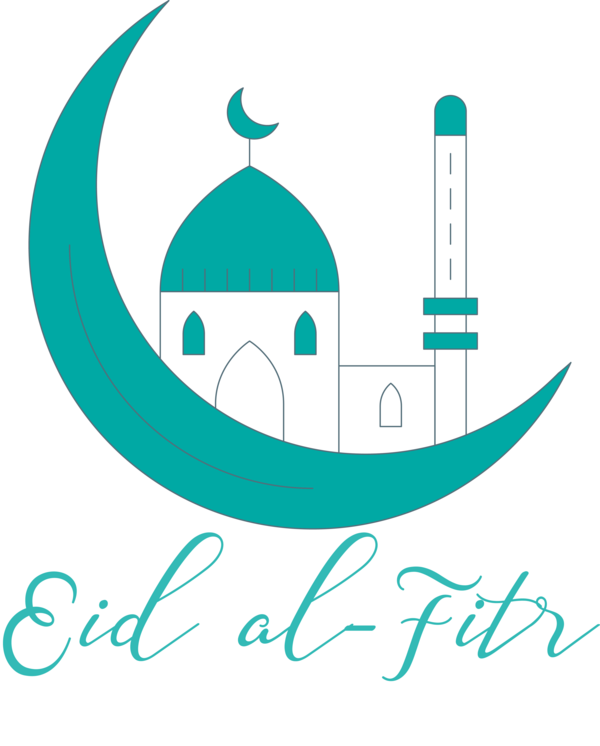 Transparent Eid al Fitr Logo Turquoise Font for Id al fitr for Eid Al Fitr
