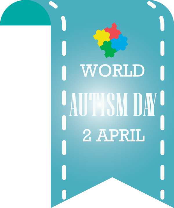 Transparent Autism Awareness Day Text Turquoise Line for World Autism Awareness Day for Autism Awareness Day