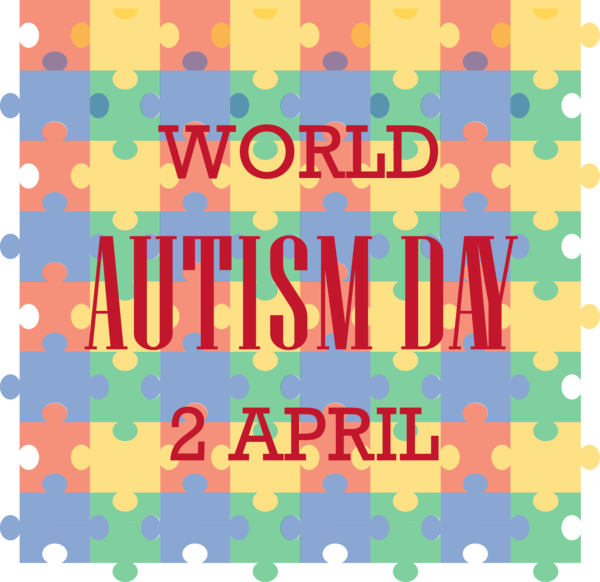 Transparent Autism Awareness Day Font Line Pattern for World Autism Awareness Day for Autism Awareness Day
