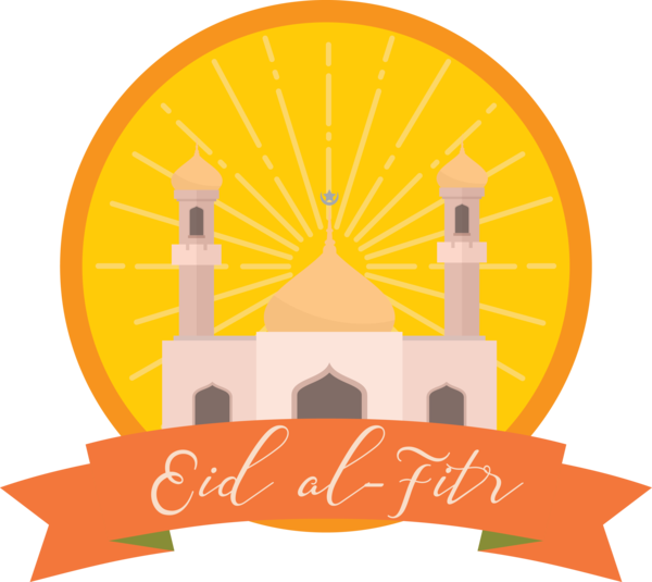 Transparent Eid al Fitr Orange Logo for Id al fitr for Eid Al Fitr