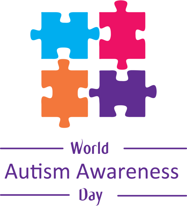 Transparent Autism Awareness Day Text Line Font for World Autism Awareness Day for Autism Awareness Day