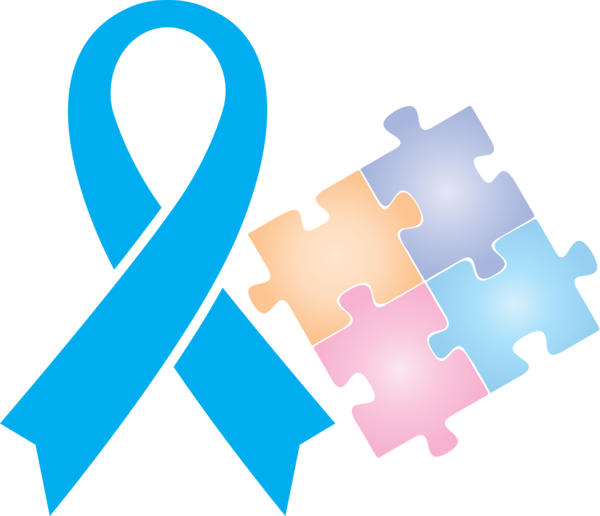 Transparent Autism Awareness Day Text Line Logo for World Autism Awareness Day for Autism Awareness Day