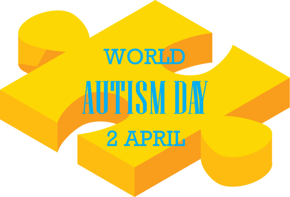 Transparent Autism Awareness Day Yellow Text Line for World Autism Awareness Day for Autism Awareness Day