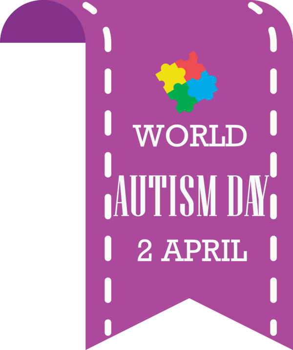 Transparent Autism Awareness Day Text Violet Line for World Autism Awareness Day for Autism Awareness Day