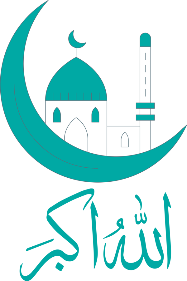 Transparent Eid al Fitr Line art Turquoise for Id al fitr for Eid Al Fitr