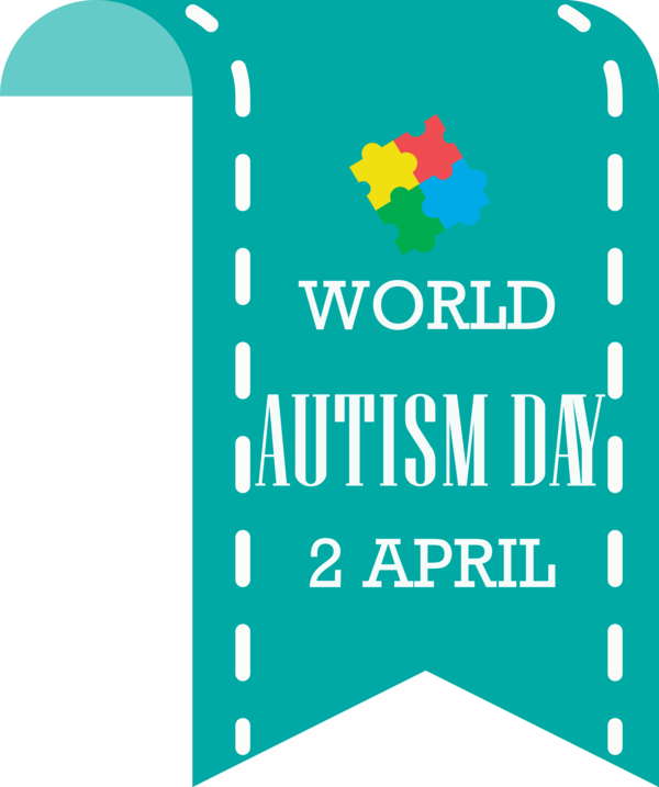 Transparent Autism Awareness Day Turquoise Text Line for World Autism Awareness Day for Autism Awareness Day