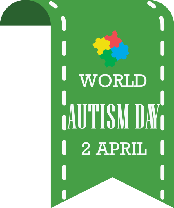 Transparent Autism Awareness Day Green Line Font for World Autism Awareness Day for Autism Awareness Day