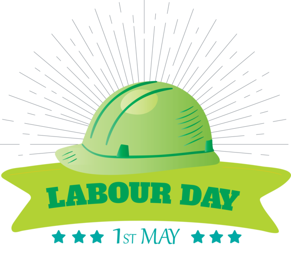 Transparent Labour Day Green Logo Headgear for Labor Day for Labour Day