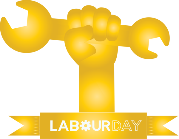 Transparent Labour Day Yellow Font Logo for Labor Day for Labour Day