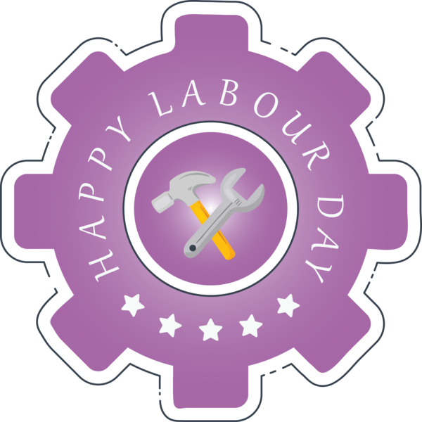 Transparent Labour Day Clock Purple Furniture for Labor Day for Labour Day