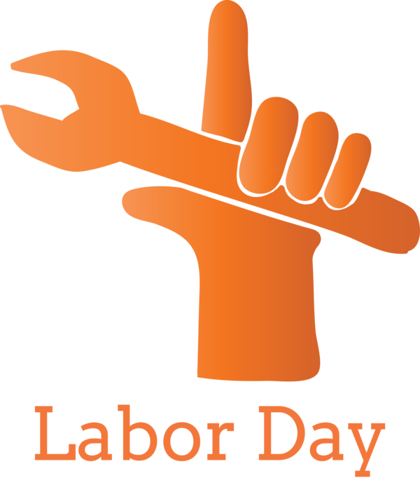 Transparent Labour Day Orange Line Finger for Labor Day for Labour Day