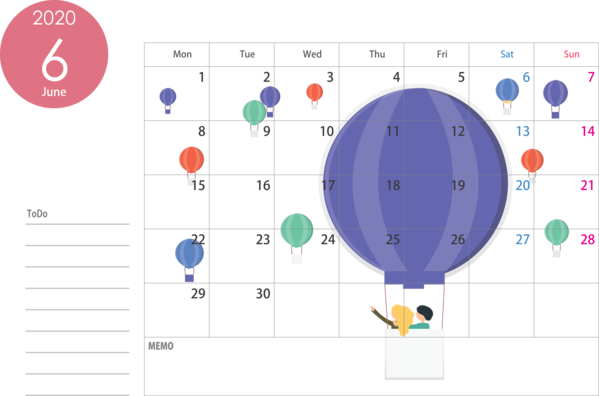 Transparent New Year Diagram Text Line for Printable 2020 Calendar for New Year