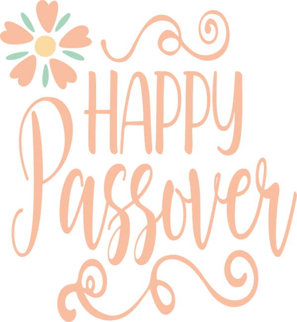 Transparent Passover Text Font Line for Happy Passover for Passover