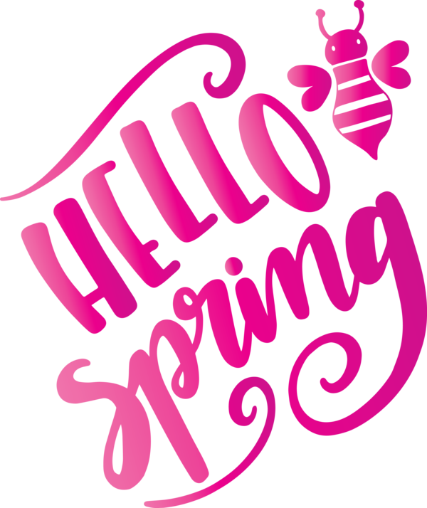 Transparent Easter Text Pink Font for Hello Spring for Easter