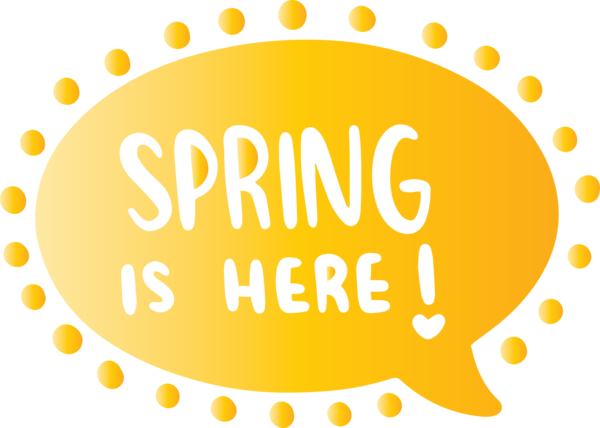 Transparent Easter Yellow Text Font for Hello Spring for Easter