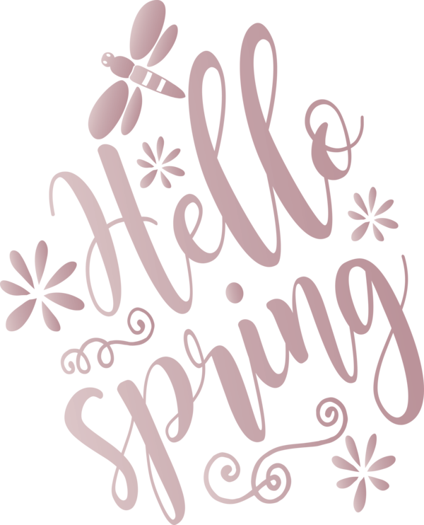 Transparent Easter Text Font Logo for Hello Spring for Easter