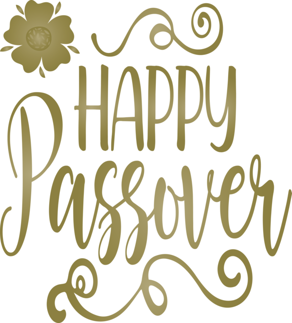 Transparent Passover Font Text Calligraphy for Happy Passover for Passover