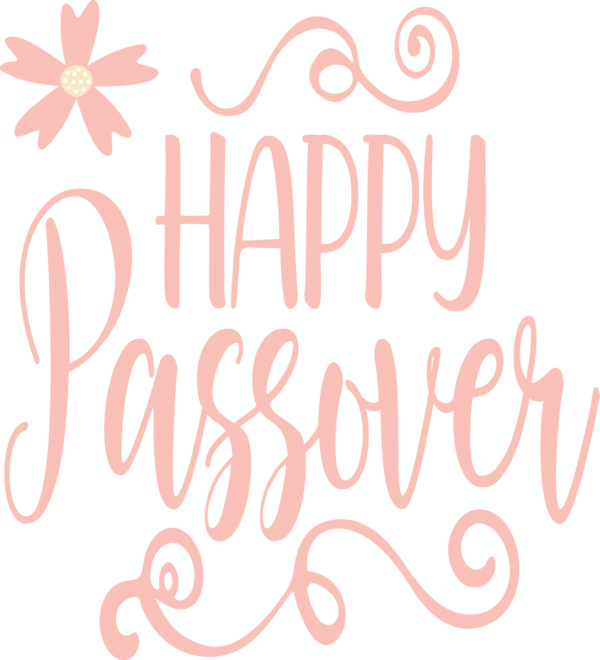 Transparent Passover Font Text Pink for Happy Passover for Passover