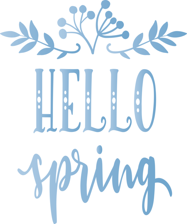 Transparent Easter Text Font Logo for Hello Spring for Easter
