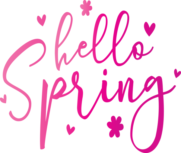 Transparent Easter Text Pink Font for Hello Spring for Easter