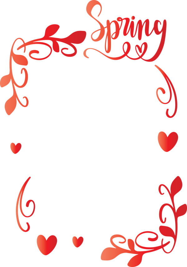 Transparent Easter Heart Red Text for Hello Spring for Easter