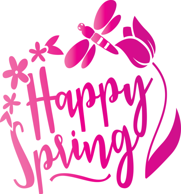 Transparent Easter Pink Text Font for Hello Spring for Easter