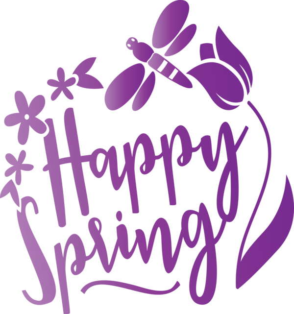 Transparent Easter Text Font Violet for Hello Spring for Easter