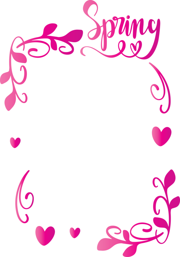 Transparent Easter Heart Pink Text for Hello Spring for Easter