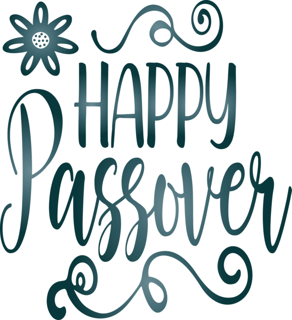 Transparent Passover Font Text Calligraphy for Happy Passover for Passover