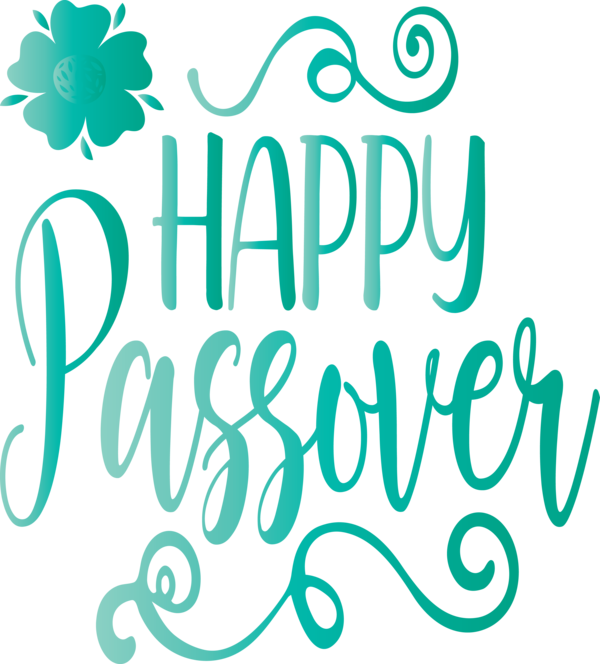 Transparent Passover Text Font Green for Happy Passover for Passover