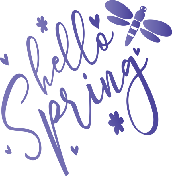 Transparent Easter Font Text Calligraphy for Hello Spring for Easter