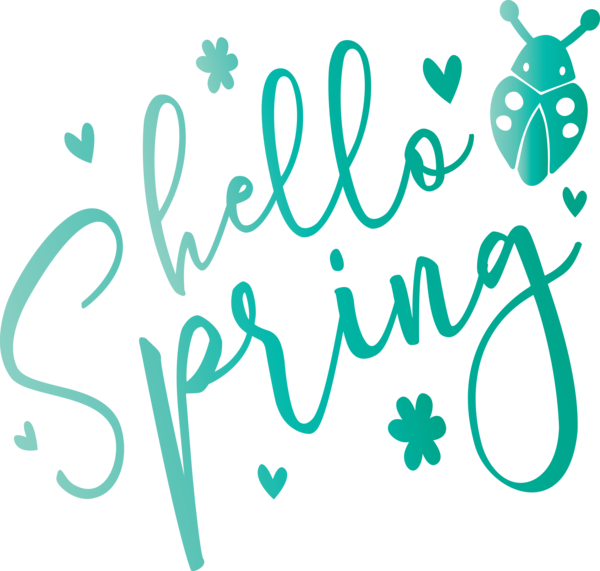 Transparent Easter Text Green Font for Hello Spring for Easter