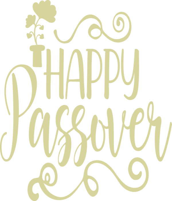 Transparent Passover Font Text Yellow for Happy Passover for Passover