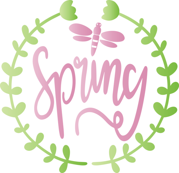 Transparent Easter Text Font Plant for Hello Spring for Easter