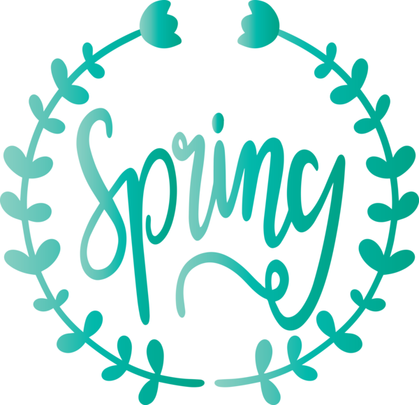 Transparent Easter Text Turquoise Font for Hello Spring for Easter