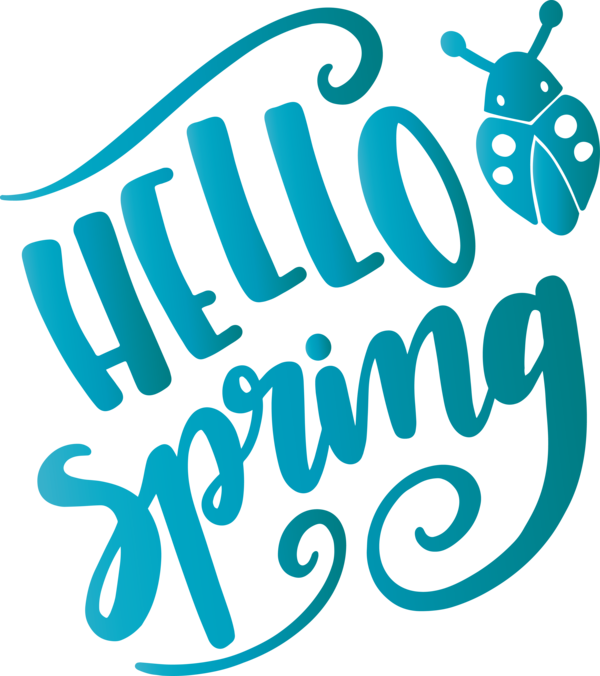 Transparent Easter Text Turquoise Font for Hello Spring for Easter