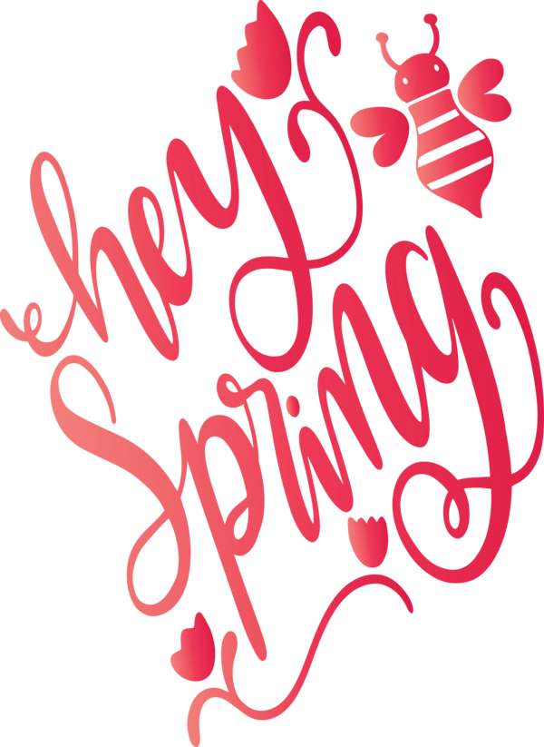 Transparent Easter Text Font Calligraphy for Hello Spring for Easter