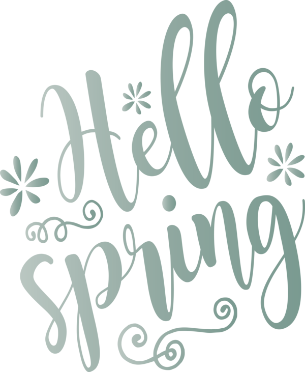 Transparent Easter Font Text Calligraphy for Hello Spring for Easter